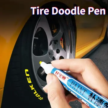 4pcs Tire Paint White Marker Pen Car Tire Pen Graffiti Coloring
