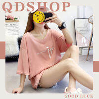 QDshop ?สินค้าขายดีเสื้อยืดคอกวีสุดสวยลมผ้แฟชั่นนำเทรนด์ ? เรียบง่ายและหลากหลสไตล์สาวหวานสานซ่อนเปรี้ยว เทพธิดา??✨???