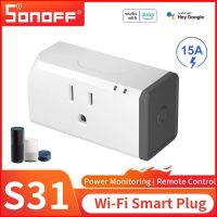 SONOFF S31/S31 Lite Wifi Smart Socket US Plug WI-FI Smart Plug 15A 1800W Intelligent Switch Smart Home Works For Alexa/eWeLink Ratchets Sockets