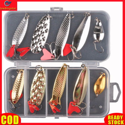 LeadingStar RC Authentic 10 Pieces Fishing Bait Set With Hook 3D Eyes Artificial Hard Bait Fishing Accessories For Trout Bass Pike