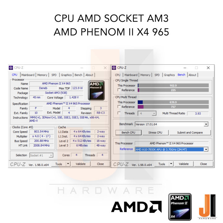 cpu-amd-phenom-ii-x4-965-4-cores-4-threads-3-4-ghz-6-mb-l3-cache-125-watts-tdp-no-fan-socket-am3-สินค้ามือสองสภาพดีมีการรับประกัน