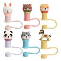 Straw Tip Covers Reusable Animals Straw Tips Cover Dust-Proof Straw Toppers Straw Protector for 6-8mm Straw Caps Decoration accepted