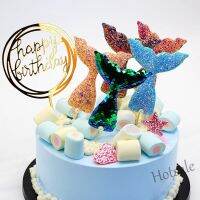 【Ready Stock】 ◙✹ E05 Mermaid Cake Topper Birthday Party Cupcake Dessert Table Decoration