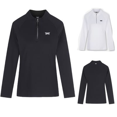 PXG1 Honma ANEW Mizuno Callaway1 Amazingcre℗✐  New Arrival Golf Womens Clothing Womens Black Long-sleeved T-Shirt Lapel Quick-drying Hygroscopic Sports Top