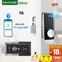 ใหม่ RAYKUBE F6 TT ล็อกลายนิ้วมือบลูทูธ Deadbolt ประตูล็อคอัจฉริยะล็อคอัตโนมัติอิเล็กทรอนิกส์ด้วยรหัสผ่าน/การ์ด IC/คีย์/ปลดล็อคแอป