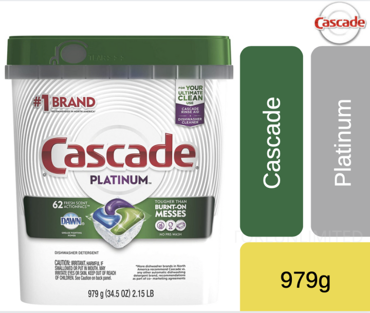 Cascade Platinum Dishwasher Pods Actionpacs Dishwasher Detergent