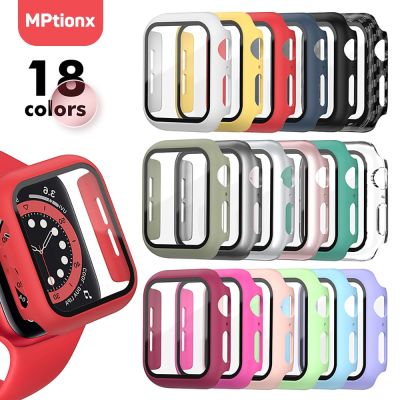 Glass+Matte Watch Cover for Apple Watch Case 45mm 41mm 44mm 40mm 42mm 38mm Bumper+Screen Protector for Iwatch SE 8 7 6 5 4 3 2 1 Cases Cases