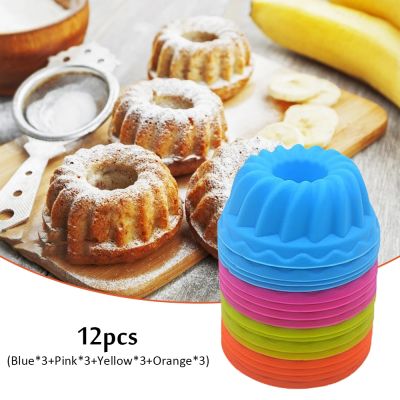 12 Pieces/Set Of Silicone Mold Round Cup Baking Bakeware Diy