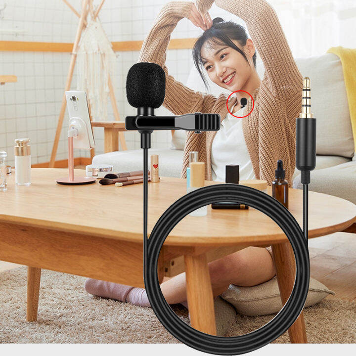 3.5mm Mini Lavalier Microphone Metal Clip Lapel Mic for Mobile Phone PC