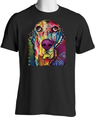 Basset Hound T Shirt Neon Pets Dogs Men Short Sleeve Cotton T-Shirt Summer Cool Tees Tops Harajuku Streetwear