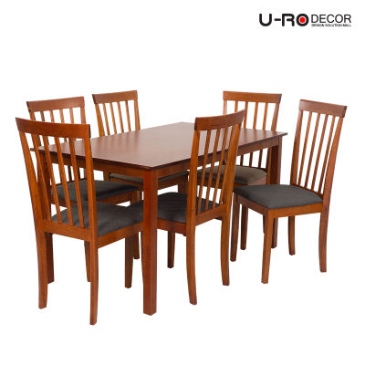 U-RO DECOR รุ่น RICHMOND (ริชมอนด์) ชุดโต๊ะรับประทานอาหาร 6 ที่นั่ง (โต๊ะ 1 ตัว+เก้าอี้ 6 ตัว) โต๊ะกินข้าว 6 ที่นั่ง Dining set