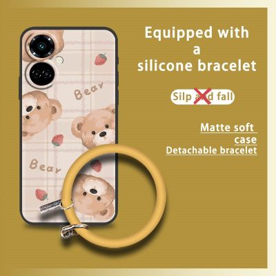 funny creative Phone Case For Tecno Camon19 Pro 5G youth taste Cartoon hang wrist simple Mens and Womens trend ring