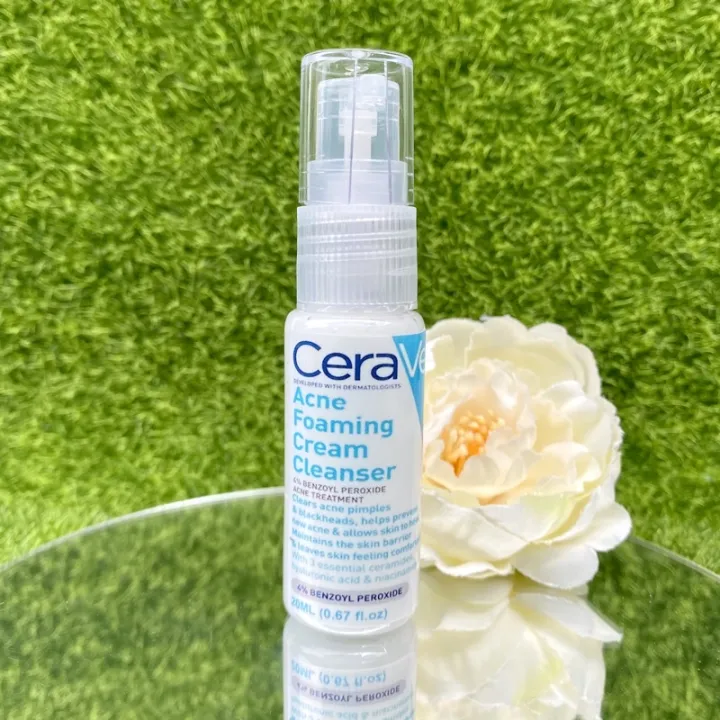 CeraVe Acne Foaming Cream Cleanser 4 Benzoyl Peroxide 20ML Lazada PH