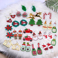 Acrylic Multi-layer Temperament Stud Dress Pendant Earrings Christmas Tree Lovely