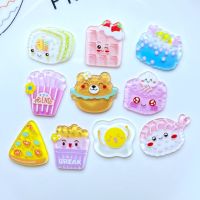 【Approving】10/20Pcs ใหม่น่ารัก AcrylicCartoon CakeSeries แบน BackScrapbook Kawaii DIY Embellishments อุปกรณ์เสริม L02