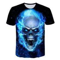 2023 Horror Skull 3D Printed T-shirt Punk Rock Mens T-shirt O-Neck Hip Hop Harajuku Streetwear Short Sleeve Oversized T-shirt