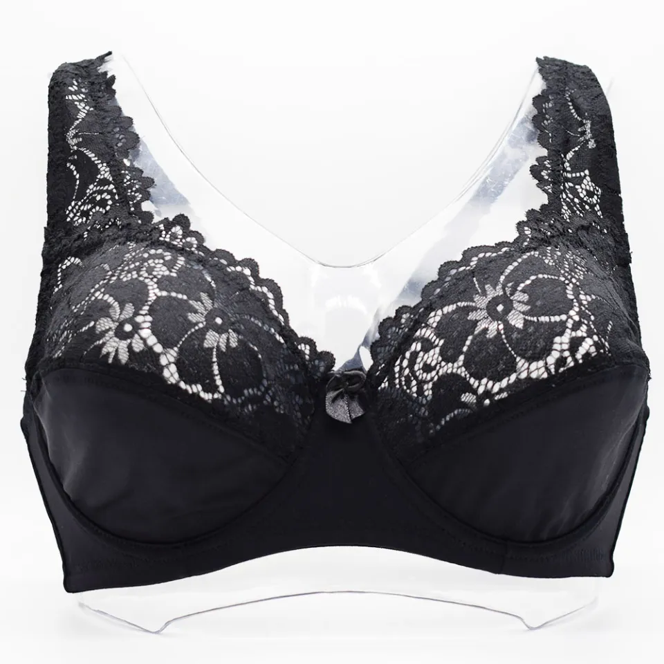 New Transparent Unlined Lace Bras For Women Plus Size Bra Embroidery Floral  Plunge Bralette Sexy Lingerie Underwire Brassiere BH