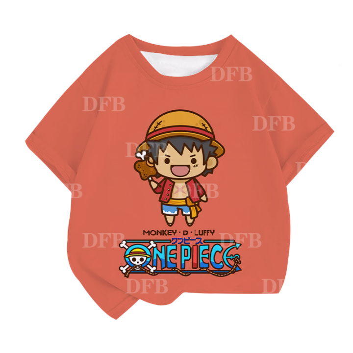 หนึ่งชิ้นเสื้อยืดแฟชั่นใหม่สำหรับเด็กผู้ชาย-เสื้อยืดแฟชั่นสุดเท่ใส่สบายสำหรับฤดูร้อนเสื้อเชิ้ตใส่สบายของขวัญวันเกิดเด็ก