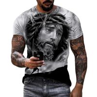 2023Jesus Christ 3D Print T-shirts Men Women Summer Fashion Casual Breathable Short Sleeve Cool Harajuku Streetwear Oversized Tops