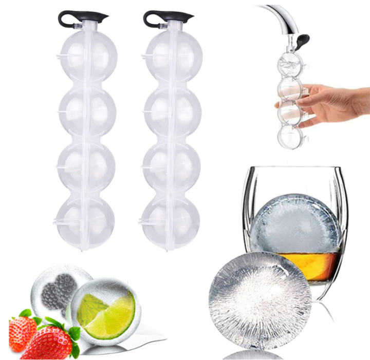 *Ready Stock* 4Hole Round Ice Ball Mold Round Ice Cube Mold for Wine