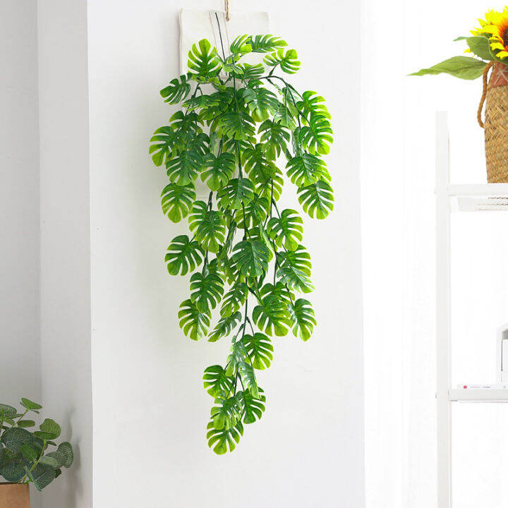 76cm Artificial Green Plants Hanging Ivy Leaves Radish Seaweed Grape