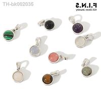 ❈♛ F.I.N.S Classic Hot 100 925 Sterling Silver Natural Malachite Blue-Sand Crystal Opal Stone Tigereye Gem Pendants Je