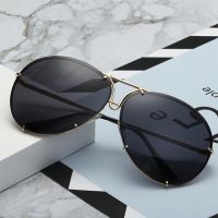 Oversized Womens Pilot Sunglasses Fashion Luxury Brand Designer Metal Retro Sunglasses For Female Mirror Ladies Glasses UV400