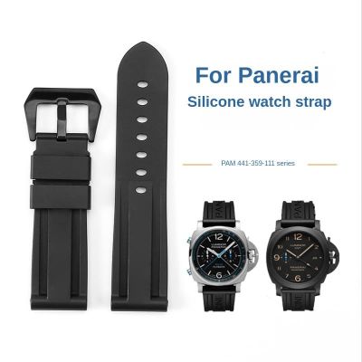 ☢ คุณภาพสูงยางกันน้ำธรรมชาติ 24 มม.อุปกรณ์เสริมสำหรับ Panerai Pam441 359 111 Series พร้อมเครื่องมือ Fillister เปลี่ยนสายนาฬิกา