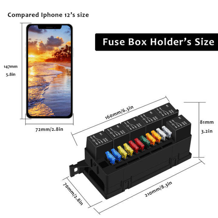 ชุดกล่องรีเลย์ฟิวส์รีเลย์ฟิวส์12v-บล็อกกล่องรีเลย์ฟิวส์กันน้ำอัตโนมัติพร้อมขั้วย้ำ52จุด11-atc-ฟิวส์-ato-และ6ชุดกล่องรีเลย์ฟิวส์รีเลย์