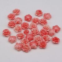 10pcs/lot Pink Coral Rose Flower Beads Synthetic Coral Hand-carved Loose Spacer Beads for DIY Earring Bracelet Jewelry Making Beads