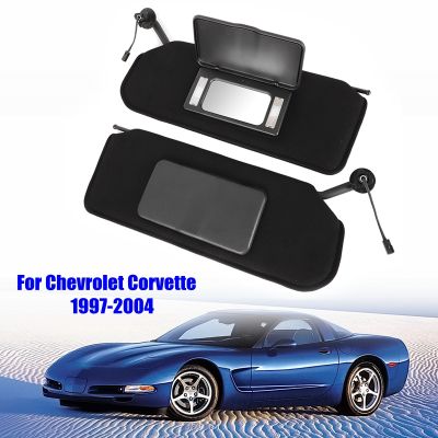 สำหรับ Chevrolet Corvette C5 1997-2004รถด้านหน้า Sunvisor Sun Visor แผงกระจกแต่งหน้าและไฟ LED 10442033 10442034 1324015