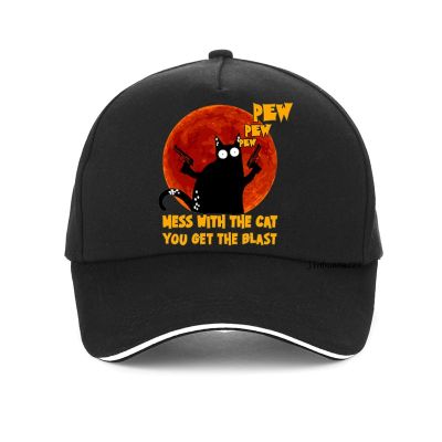 2023 New Fashion  Pew Pew Madafakas Black Cat With Knife Baseball Cap Leisure Adjustable Snapback Hats，Contact the seller for personalized customization of the logo