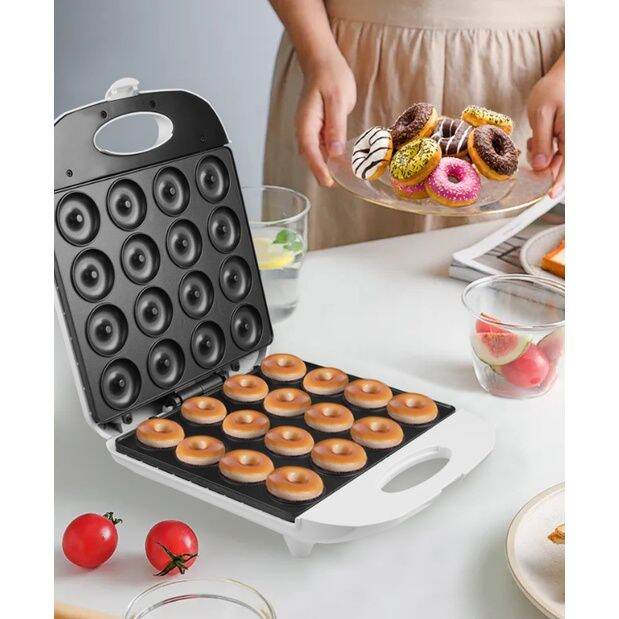 เครื่องทำโดนัท-ทำโดนัทได้ครั้งละ-16-ชิ้น-donut-maker-เครื่องอบขนม-โดนัท-เตาอบโดนัท-เครื่องทำโดนัทจิ๋ว-16-หลุม-เครื่องทำโดนัทมินิ-เครื่องทำโดนัทไฟฟ้า-เครื่องทำขนม-แม่พิมพ์เคลือบ-non-stick-ขนมไม่ติดเตา-