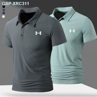 Under Armour UA Andrew High-Grade Ice Silk Lapel Polo Shirts Men Summer Sports Quick-Drying Non-Trace T-Shirt Breathable Jacket With Short Sleeves