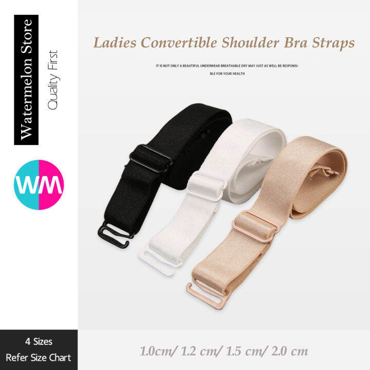 WATERMELON Ladies Convertible Shoulder Bra Straps Elastic Adjustable Removable Replacement Bra