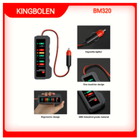 KINGBOLEN เครื่องทดสอบแบตเตอรี่12V BM320เครื่องทดสอบแบตเตอรี่รถยนต์เครื่องทดสอบสถานะดิจิตอล6จอแสดงไฟ LED