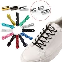 【LZ】►☫  Elastic No Tie Shoelaces para crianças e adultos cadarços semicírculo Quick Lazy Metal Lock Sneakers Strings