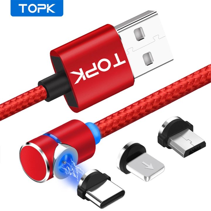 hot-ruxmmmlhj-566-topk-am30ไมโคร-usb-แม่เหล็กชนิด-c-โทรศัพท์มือถือเคเบิลหมุนได้360สายชาร์จเร็วสำหรับ-xiaomi-ตัวชาร์จไฟสำหรับ-iphone