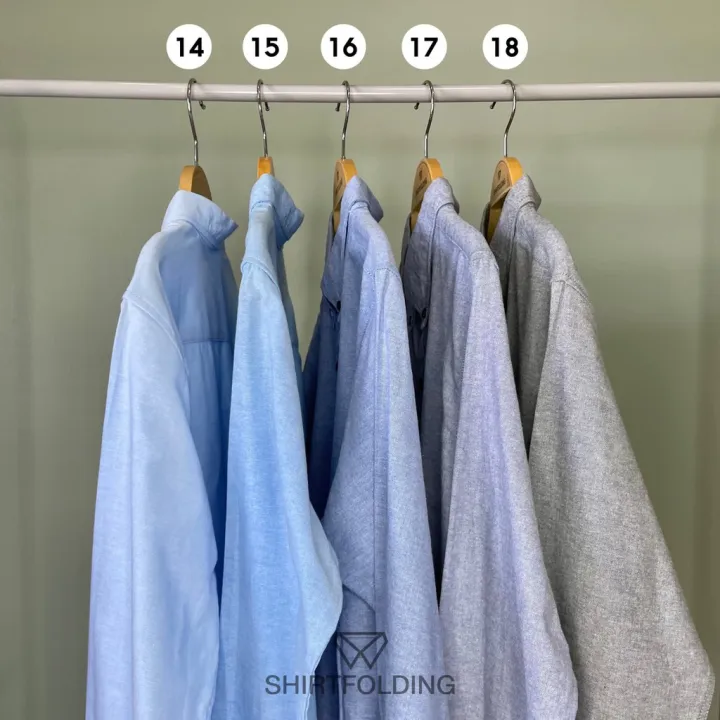 shirtfolding-เสื้อเชิ้ต-แขนยาวคอปก-สีเทายีนส์-เทาดิน-กระดุมดำ