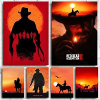 Red Dead Redemption ภาพวาดผ้าใบ Retro ตัวอักษรโปสเตอร์พิมพ์ภาพผนังศิลปะสำหรับห้องนั่งเล่น Boys Room Home Decor Cuadros