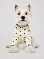 Cider Heart Print Lettuce Trim Pet Clothing