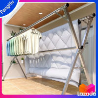 ราวตากผ้า ราวตากผ้าสแตนเลส ราวแขวนผ้าสแตนเลส แข็งแรง Drying Rack พับเก็บง่าย ตัว X จัดเก็บสะดวกแข็งแรง ทนทาน  ราวตากผ้าตั้งพื้น