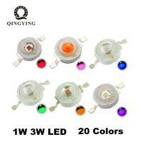 50ชิ้นนำชิปพลังงานสูง1W 3W RGB สีแดงสีเขียวสีฟ้าสีเหลืองเย็นสีขาวธรรมชาติสีขาวอบอุ่นไฟแสงสีขาว