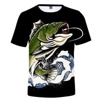 Fashion Fish Fishing 3D Men Print T-Shirt Unisex Casual Short Sleeve Sports Tee