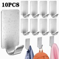 10/1PCS Self Adhesive Stainless Steel Hooks Heavy Duty Wall Hooks Hangers For Bathroom Towel Clothes Rack Kitchen Hook Wall Hook