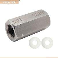 WFKIJG 1/8 BSPP หญิง หัวแปลงเกลียวภายใน 1/8 NPT ตัวเมีย เงินสีเงิน ตัวแปลงบรรจุ หัวคู่ เหล็กไร้สนิม คอนเนคเตอร์ อะแดปเตอร์