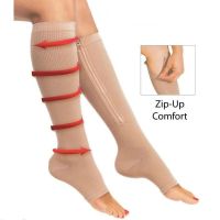 【YD】 Compression Socks Knee Stretchy Anti-Fatigue Men Support Female Toe Thin