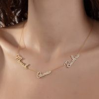 ☸  VishowCo Custom Name Necklace Gold Choker Personalized Multiple Names Pendant Gifts