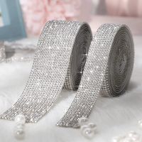 Self Adhesive Crystal Rhinestone Sticker Diamond Ribbon DIY Sticker Rhinestones Arts Crafts Car Phone Decoration Dropshipping