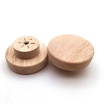 【CW】Oak Round Handle Dia 304050mm Natural Wooden Cabinet Drawer Wardrobe Knobs For Cabinet Drawer Handle Furniture Hardware